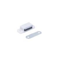 Защелка магнитная мебельная малая AKS белая (присадка планки-33мм)
