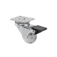 Колесо меб. CRYSTAL/2 d35 h51 с площадкой с торм., прозрачный AKS