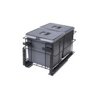 Мусорные контейнеры выдвижные 400 (2*15LT), графит WIEXPOL