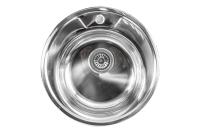 Мойка н/сталь, круглая одночашевая, d495мм, полированная, врезн на столешницу, AKS (0,8мм)