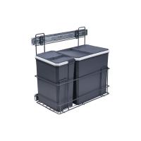 Мусорные контейнеры выдвижные 300 (1*15LT, 1*6LT), графит WIEXPOL