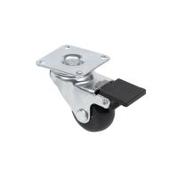 Колесо меб. CRYSTAL/2 d35 h51 с площадкой с торм., черный AKS