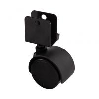 Колесо меб. пласт. d40 U-образное, черный AKS тип2