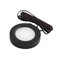 Светильник светодиодный STAR, врезной/накладной, 2W, 12V круглый, черный, 6000К, AKS