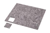 Подкладка самоприлипающая фетровая 25х25мм (1лист-36шт) серая AKS
