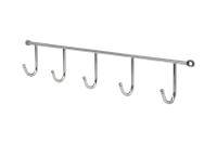 Вешалка настенная на 5 крючков 400*60*40, хром AKS