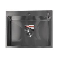 Мойка н/сталь, прямоугольная одночашевая, 600*500мм, графит, PVD покрытие, врезн на столешницу, AKS (3,2мм)