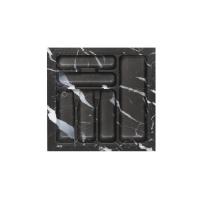 Лоток для столовых приборов 500 TR-05 (435～380*430～390*55), черно-серый мрамор AKS