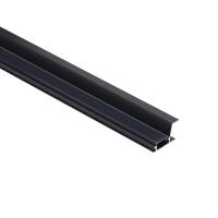 Профиль алюминиевый накладной/торцевой CAPELLA-3018B, с черным экраном, цвет черный, 2м (для 18 ДСП), AKS