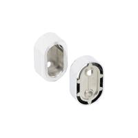 Держатель (розетка) трубы овальной 30*15, белый матовый AKS