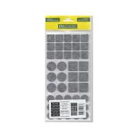 Подкладка самоприлипающая фетровая микс (d20, 20 х 20 - 15 штук d25, 25 х 25 - 6 штук) серая Pacific PC 6001 GR