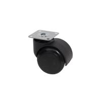 Колесо меб. пласт. FURNI d50 с площадкой, черный AKS