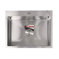 Мойка н/сталь, прямоугольная одночашевая, 600*500мм, сатин, врезн на столешницу, AKS (3,2мм)