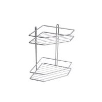 Полка подвесная угловая 2-ярусная 202*202*282, серебро РФ