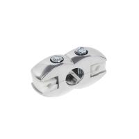 Соединитель стекло/плита к трубе d25 (551) двойной (с вкладышами), хром AKS