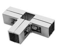 Соединитель 4-х труб угловой для квадр. трубы 25*25 QUADRO, хром AKS