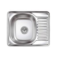 Мойка н/сталь, прямоугольная одночашевая, 580*480мм, полированный хром, врезн на столешницу, AKS (0,8мм)