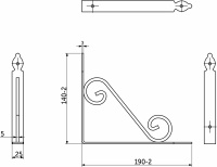 Полкодержатель мет. MELODY 190*140, черный AKS — купить мебельную фурнитуру в Санкт-Петербурге | AKS мебель
