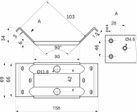 Стяжка для столов IV белый цинк AKS — купить мебельную фурнитуру в Санкт-Петербурге | AKS мебель
