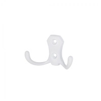 Крючок меб. двухрожковый мет. WP89 белый AKS — купить мебельную фурнитуру в Санкт-Петербурге | AKS мебель
