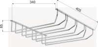 Держатель подвесной для бокалов четырехрядный 340*65*405, хром AKS — купить мебельную фурнитуру в Санкт-Петербурге | AKS мебель
