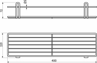 Полка подвесная прямая 1-ярусная 400*110*72, черный РФ — купить мебельную фурнитуру в Санкт-Петербурге | AKS мебель
