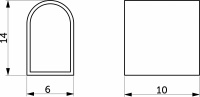 Заглушка для гибкого неона 6*12мм, торцевая, AKS — купить мебельную фурнитуру в Санкт-Петербурге | AKS мебель

