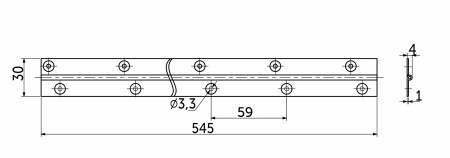 Петля карточная 30*545мм желтый цинк Тифлос — купить мебельную фурнитуру в Санкт-Петербурге | AKS мебель
