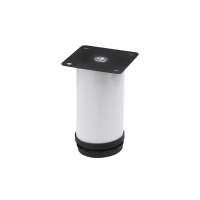 Опора меб. мет. d50 h100 с регул. белый AKS — купить мебельную фурнитуру в Санкт-Петербурге | AKS мебель
