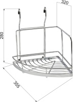 Корзина на трубу d16 угловая одинарная большая CWJ201 хром AKS — купить мебельную фурнитуру в Санкт-Петербурге | AKS мебель
