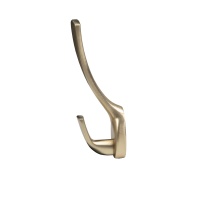 Крючок меб. двухрожковый мет. QUEEN брашированное золото AKS — купить мебельную фурнитуру в Санкт-Петербурге | AKS мебель
