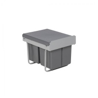 Мусорные контейнеры выдвижные 400 (2*18LT), серый AKS — купить мебельную фурнитуру в Санкт-Петербурге | AKS мебель
