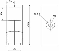 Соединитель 2-х труб для квадр. трубы 25*25 QUADRO, хром AKS — купить мебельную фурнитуру в Санкт-Петербурге | AKS мебель
