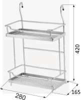 Корзина на трубу d16 двойная CWJ216B хром AKS — купить мебельную фурнитуру в Санкт-Петербурге | AKS мебель
