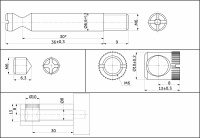 Коническая стяжка D10 для плит от 16мм со штоком 7*30/M6*9 (уп/1тыс.шт) AKS — купить мебельную фурнитуру в Санкт-Петербурге | AKS мебель
