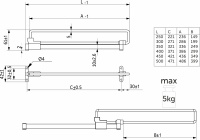 Выдвижная вешалка L-250, хром/черный GRIDLI — купить мебельную фурнитуру в Санкт-Петербурге | AKS мебель
