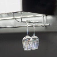 Держатель подвесной для бокалов однорядный 340*65*114, хром AKS — купить мебельную фурнитуру в Санкт-Петербурге | AKS мебель
