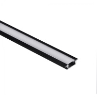 Профиль алюминиевый врезной LIRA-1707 с экраном, цвет черный, 3м, AKS — купить мебельную фурнитуру в Санкт-Петербурге | AKS мебель
