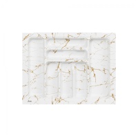 Лоток для столовых приборов 600 TR-05 (540～485*430～390*55), бело-золотой мрамор AKS — купить мебельную фурнитуру в Санкт-Петербурге | AKS мебель
