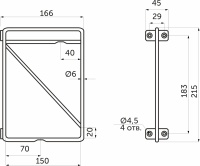 Полкодержатель мет. KOMBO 166*213 черный AKS — купить мебельную фурнитуру в Санкт-Петербурге | AKS мебель
