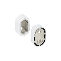 Держатель (розетка) трубы овальной 30*15, белый матовый AKS — купить мебельную фурнитуру в Санкт-Петербурге | AKS мебель
