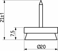 Подпятник коричневый с гвоздем и фетром (уп/100шт) AKS — купить мебельную фурнитуру в Санкт-Петербурге | AKS мебель
