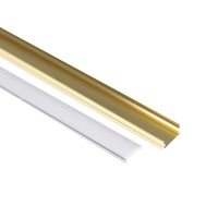 Профиль алюминиевый накладной SIRIUS-1407S с экраном, цвет золотой, 2м, AKS — купить мебельную фурнитуру в Санкт-Петербурге | AKS мебель
