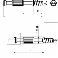 Шток эксцентрика 7*34/6*11 с пластиковой красной муфтой (уп/1тыс.шт) AKS — купить мебельную фурнитуру в Санкт-Петербурге | AKS мебель
