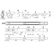 Направляющая шариковая L-600 h=45 PRIME by AKS SOFT CLOSE A черный — купить мебельную фурнитуру в Санкт-Петербурге | AKS мебель
