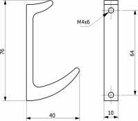 Крючок меб. однорожковый мет. AK026 черный РФ — купить мебельную фурнитуру в Санкт-Петербурге | AKS мебель
