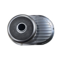 Мойка н/сталь, овальная одночашевая, 770*500мм, полированный хром, врезн на столешницу, AKS (0,8мм) — купить мебельную фурнитуру в Санкт-Петербурге | AKS мебель
