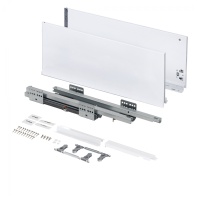 Система ящиков Slimbox Evolution L-550 H=199 белый SOFT CLOSE ДСП16мм — купить мебельную фурнитуру в Санкт-Петербурге | AKS мебель
