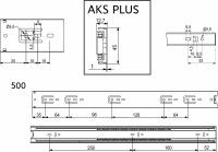 Направляющая шариковая L-500 h=45 AKS PLUS нержавеющая сталь A — купить мебельную фурнитуру в Санкт-Петербурге | AKS мебель
