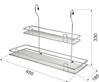 Корзина на трубу d16 двойная большая CWJ103B хром AKS — купить мебельную фурнитуру в Санкт-Петербурге | AKS мебель
